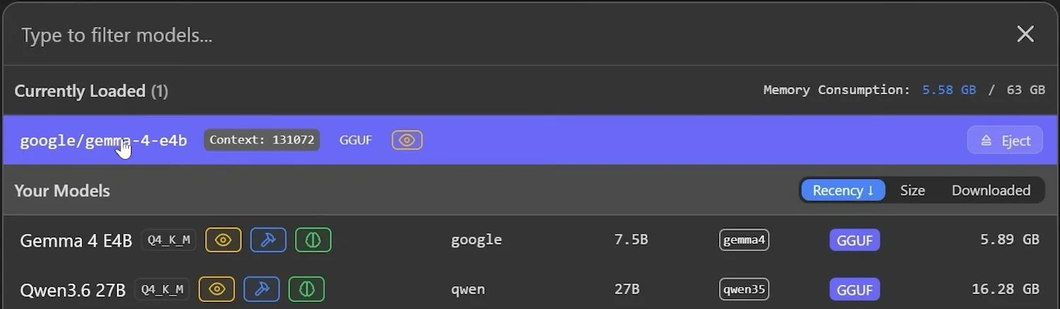 Downloading a model on LM Studio/Ollama