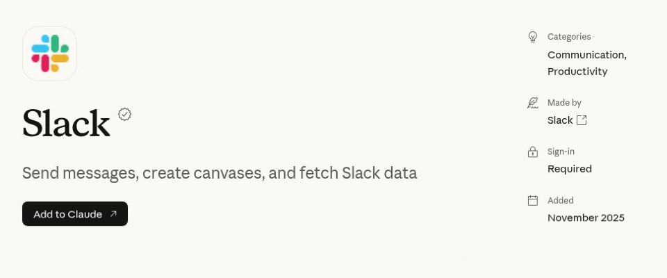 Slack Claude Connectors