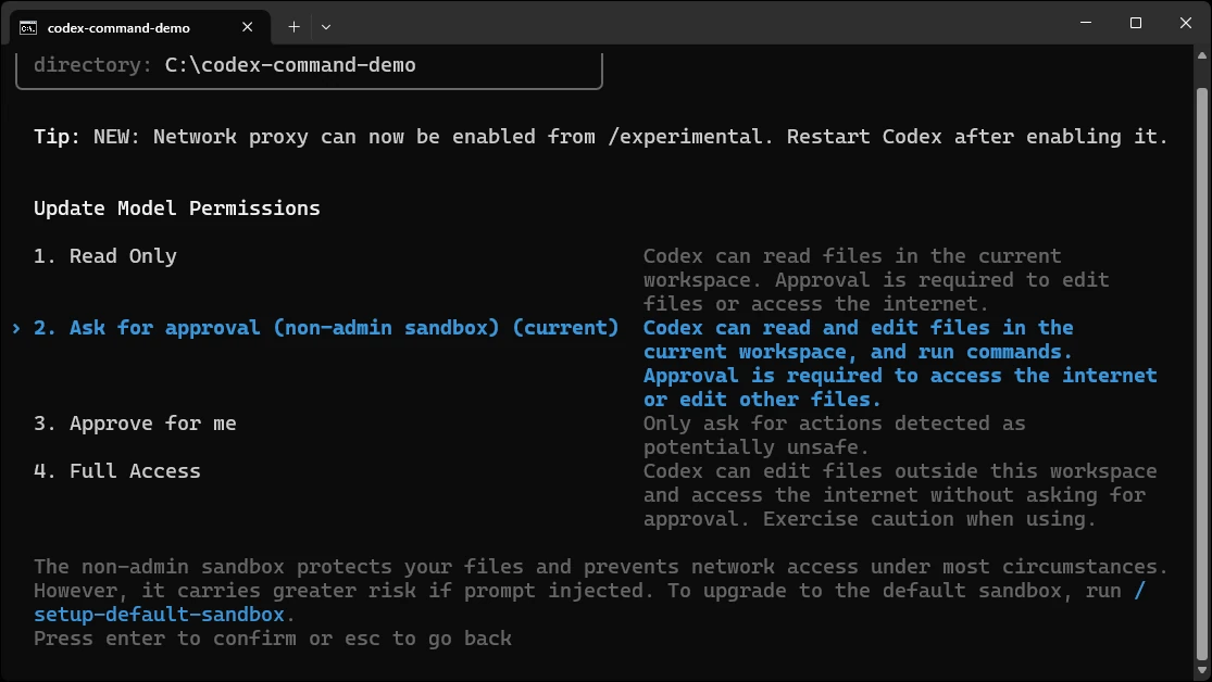Codex CLI Command /permission