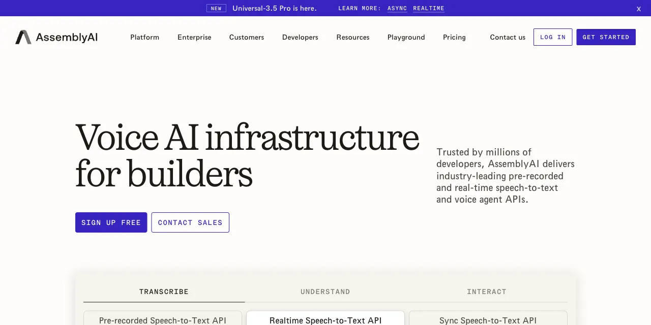 AssemblyAI homepage