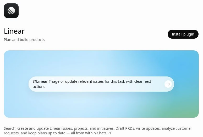Linear ChatGPT Plugin