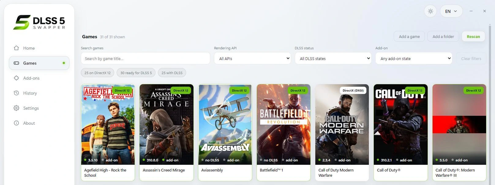DLSS5 Swapper tool supported games