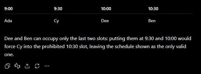 GPT-6 Sol Scheduling Answer