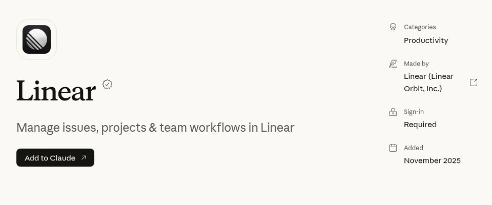 Linear Claude Connectors