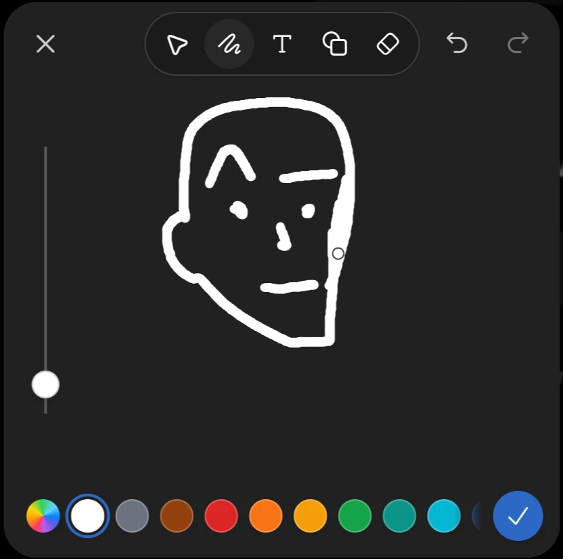 GPT Image 2.5 doodling a face