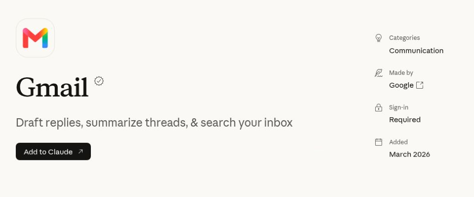 Gmail Claude Connectors