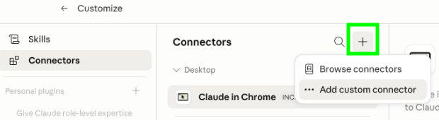 Adding Connectors in Claude