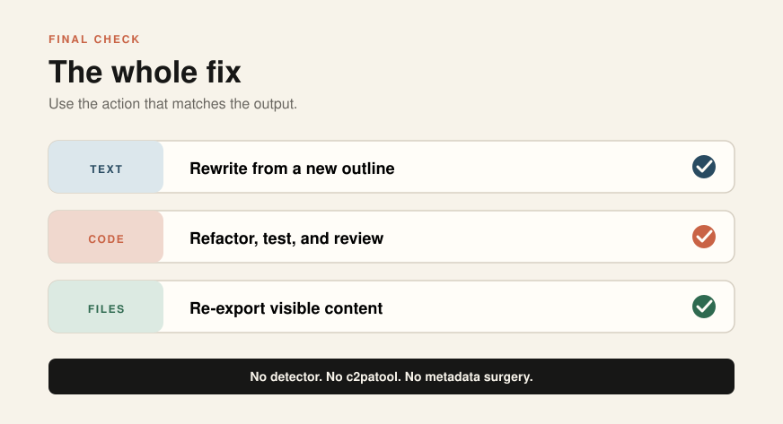 Final checklist for removing Claude Watermarks