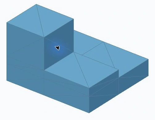 Isometric view of a 3D model of a technical drawing.