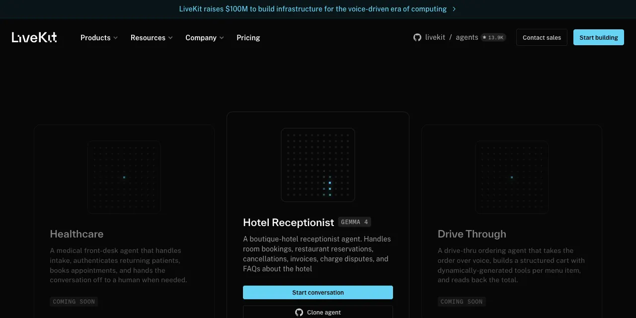 LiveKit Agents homepage
