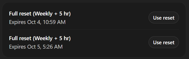 ChatGPT usage limit reset