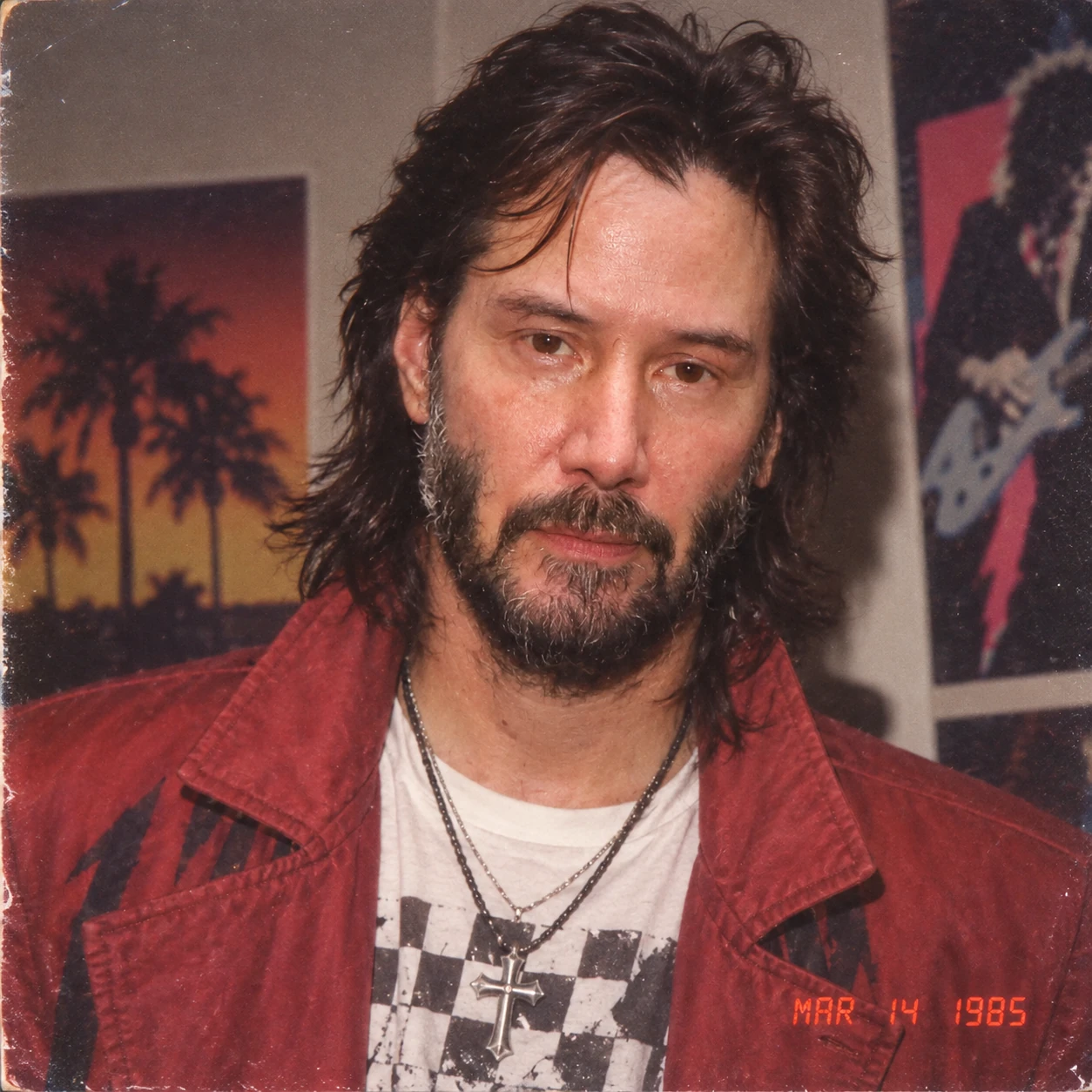 Keanu Reaves 80s retro outfit