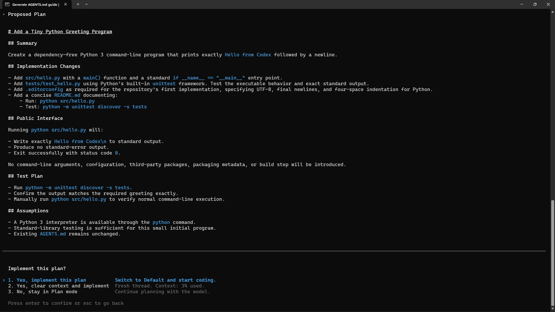 Codex CLI /plan command