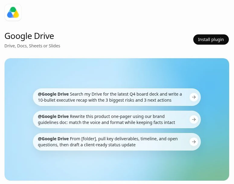 Google Drive ChatGPT Plugins