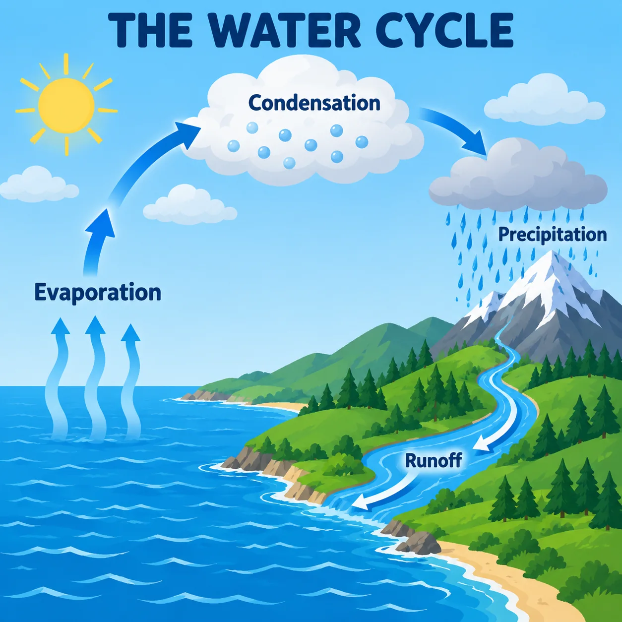 GPT Image 2.5 creating water cycle diagram