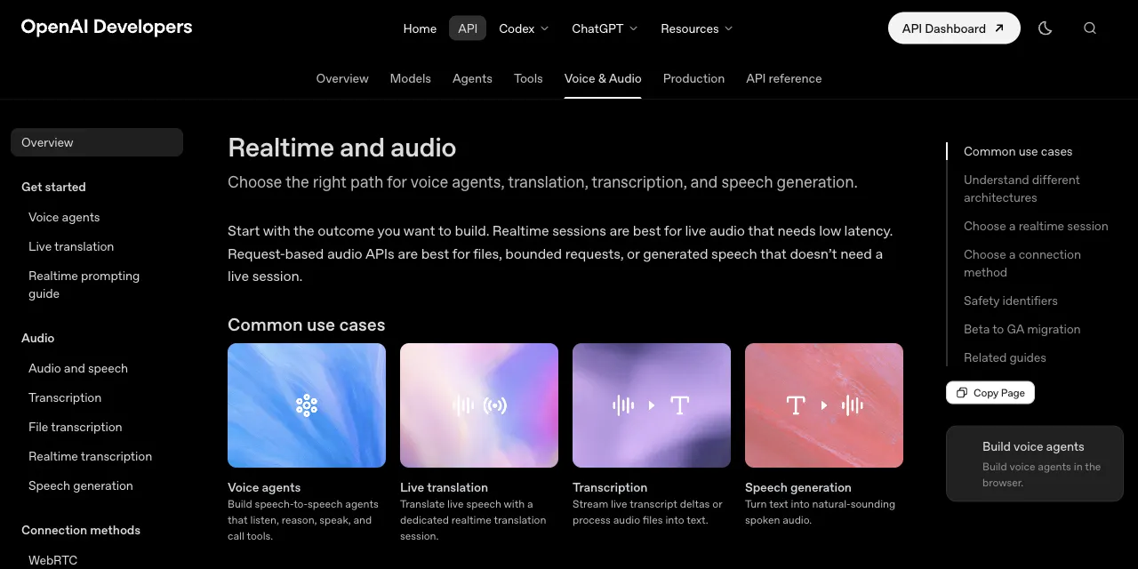OpenAI Realtime API documentation