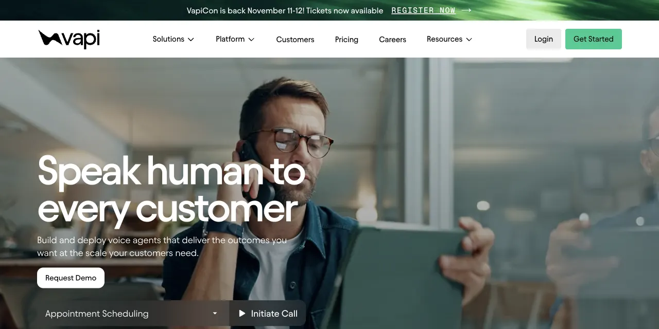 Vapi homepage