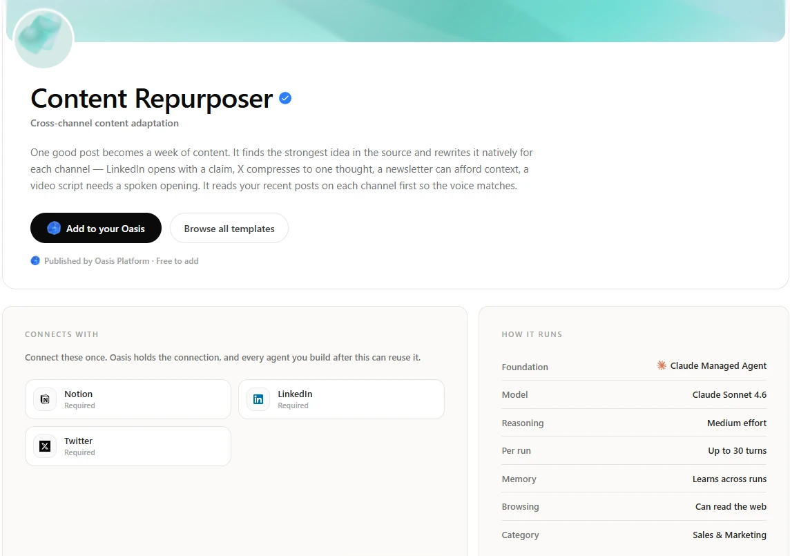 Oasis LinkedIn Automation Workflows for Content Repurposing