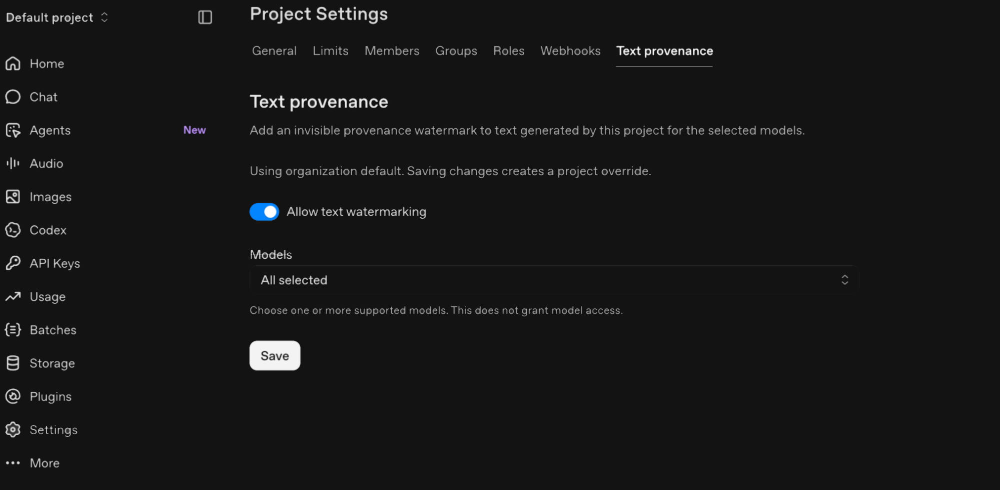 ChatGPT disabling text watermarking