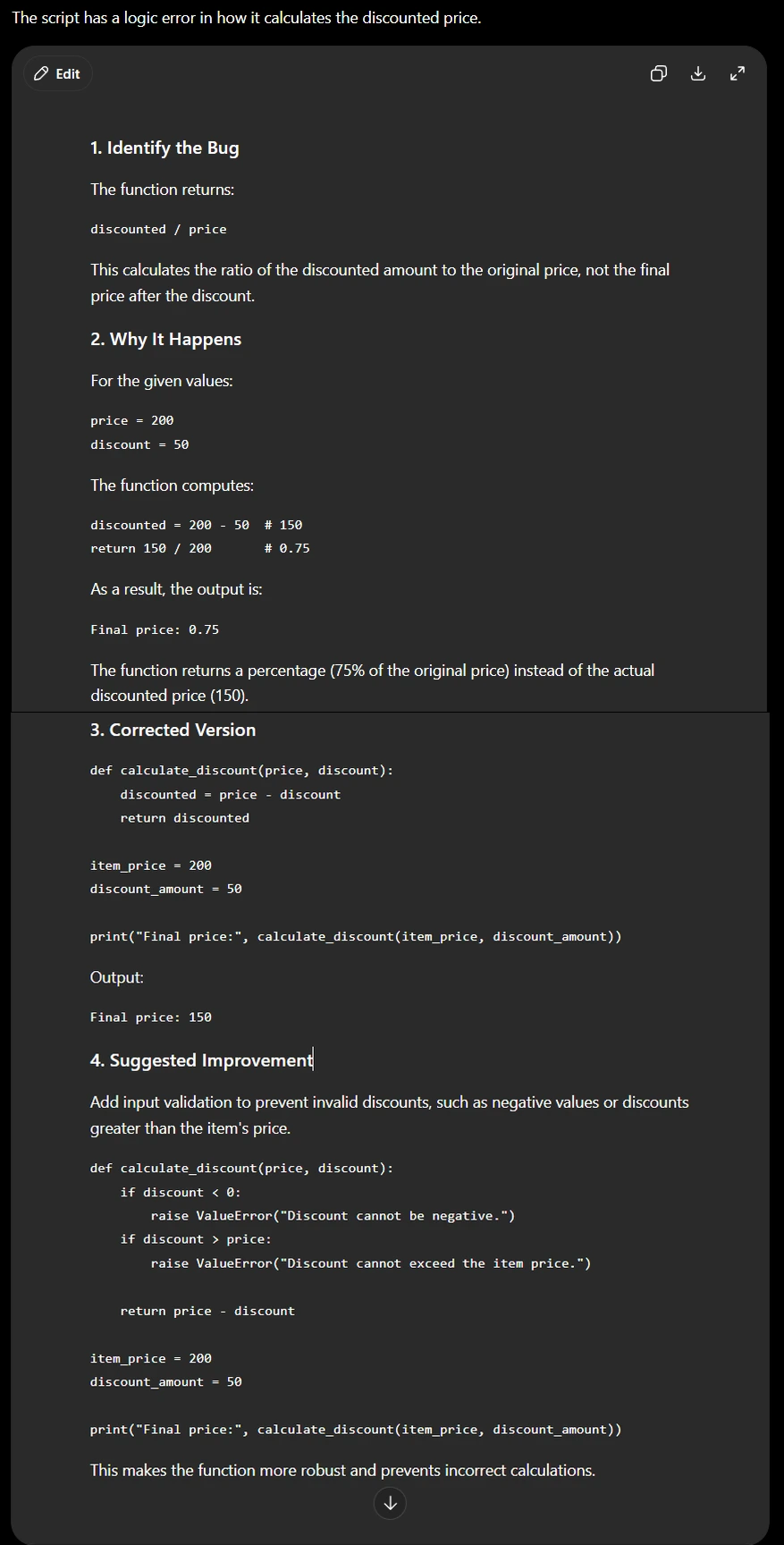 Identifying the Bug