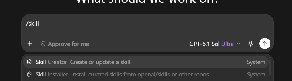 /skill command in ChatGPT App
